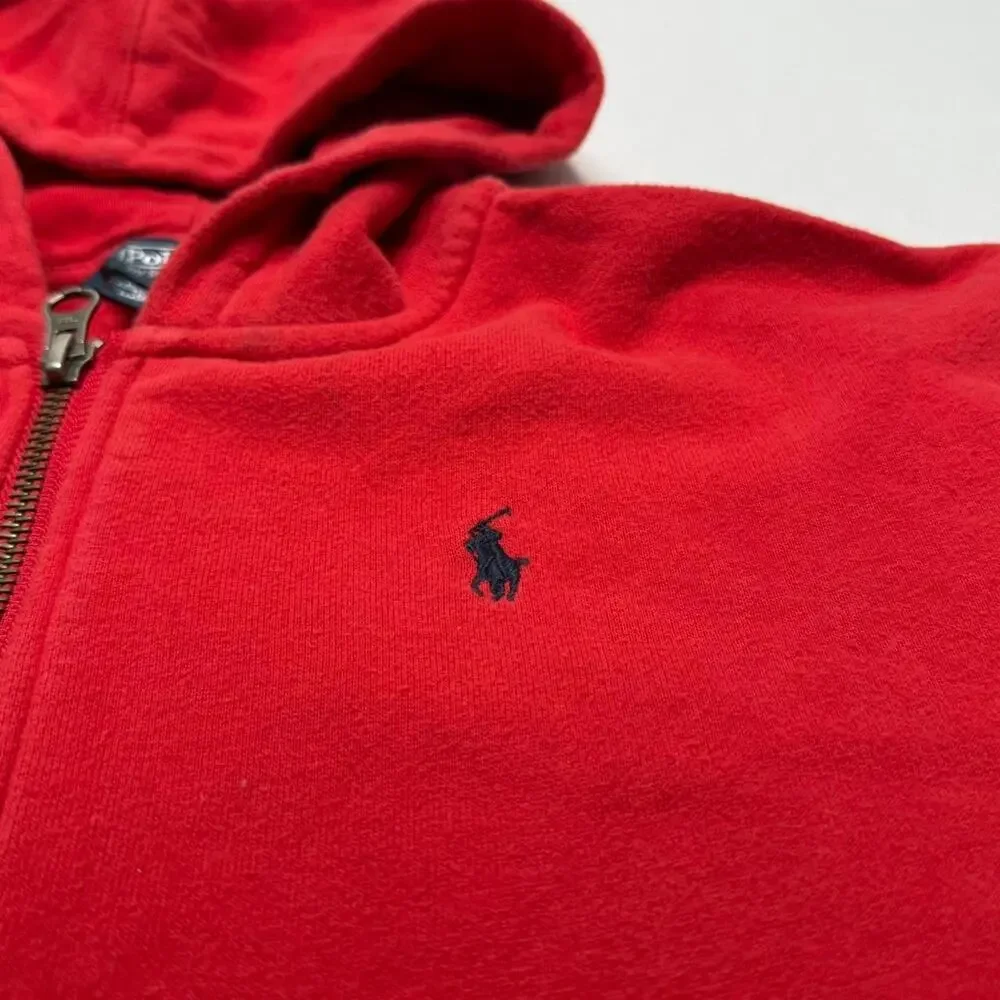 Polo Ralph Lauren Red Full Zip Hoodie Youth Medium Classic Pony